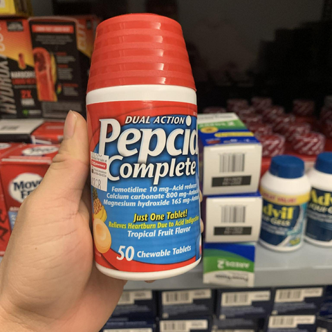 Viên ngậm Pepcid Complete Giảm Đau Dạ Dày và Ợ Nóng - Hỗ Trợ Tiêu Hóa, 50 Viên, Thực Phẩm Chức Năng Chất Lượng Cao