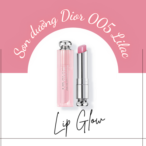 Son Dưỡng Dior Addict Lip Glow Màu 005 Lilac - Son Dưỡng Màu Hồng Tím Chính Hãng, Giúp Môi Mềm Mại và Quyến Rũ
