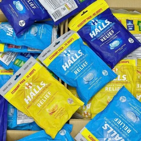 Kẹo ngậm Halls thông cổ mát họng - Giảm đau họng, hương menthol, 70 viên tiện lợi cho gia đình, chăm sóc sức khoẻ mùa lạnh