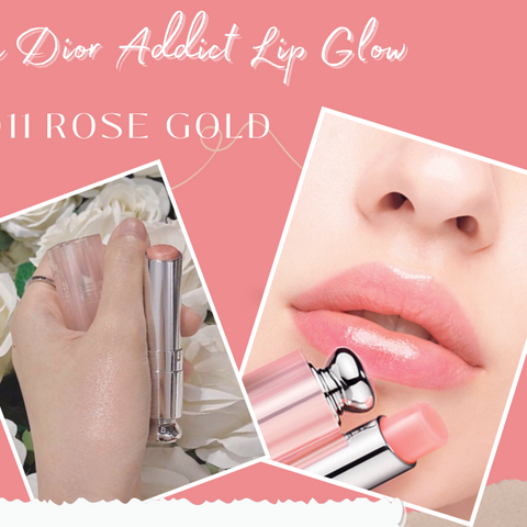 Son Dưỡng Môi Dior Addict Lip Glow 011 Rose Gold - Dưỡng Ẩm, Màu Hồng Cam Tự Nhiên, Chính Hãng Pháp