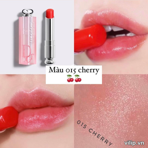 Son Dưỡng Dior Addict Lip Glow 015 Cherry - Son Môi Cao Cấp Màu Đỏ Cherry, Dưỡng Ẩm, Làm Đẹp Tự Nhiên, Chính Hãng