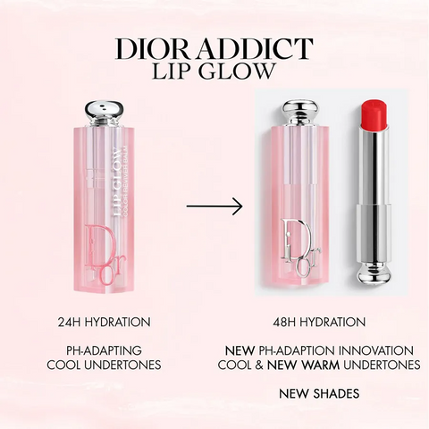 Son Dưỡng Môi Dior Addict Lip Glow Balm 031 Strawberry - Son Dưỡng Môi Cao Cấp Màu Đỏ Dâu 3.2g Chính Hãng, Dưỡng Ẩm và Thoa Lớp Nền