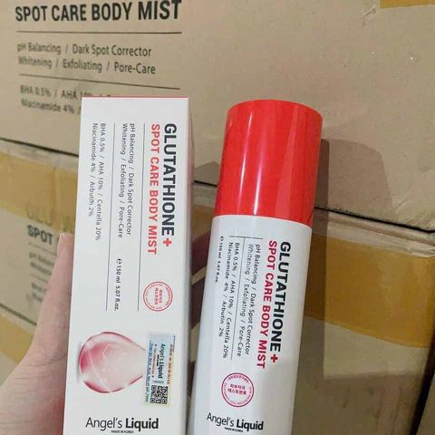 Xịt Giảm Mụn Lưng Angel's Liquid Glutathione 150ml - Giúp Làm Mờ Thâm và Ngăn Ngừa Mụn Hiệu Quả Cho Da êm Ái