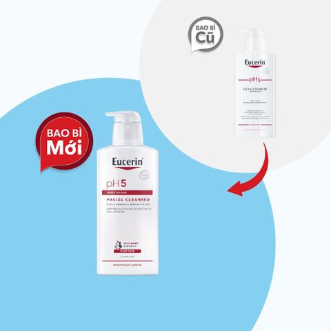 Sữa Rửa Mặt Eucerin PH5 Facial Cleanser 400ml - Dịu Nhẹ Cho Da Nhạy Cảm, Làm Sạch Hiệu Quả, Chăm Sóc Da Tối Ưu