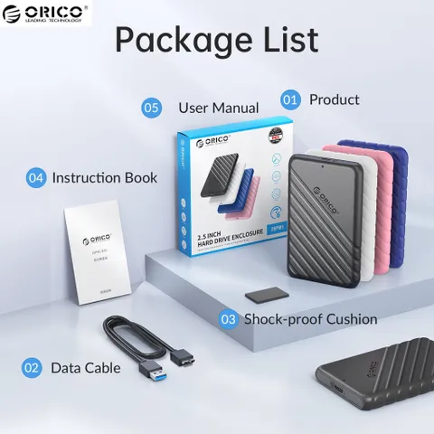 Hộp Đựng Ổ Cứng 2.5 inch Orico 25PW1-U3 - USB 3.0 Siêu Tốc 5Gbps - Hỗ Trợ Tối Đa 6TB, Tương Thích Windows, Mac, Linux