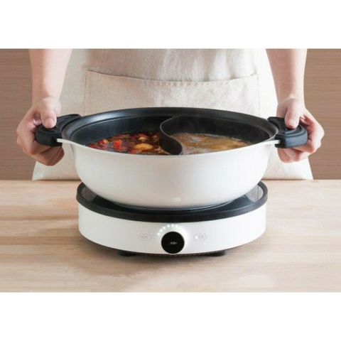 Nồi Lẩu Điện Xiaomi Mijia 4L 2 Ngăn 2 Vị Inox 430 Chống Dính, Hợp Kim Nhôm, Dùng Bếp Từ - Sản Phẩm Chính Hãng  для Gia Đình