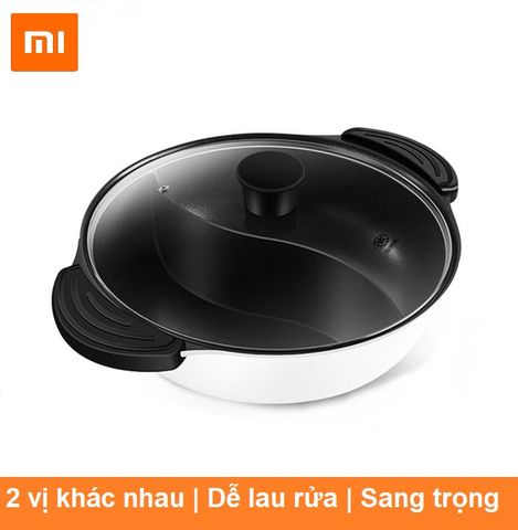 Nồi Lẩu Điện Xiaomi Mijia 4L 2 Ngăn 2 Vị Inox 430 Chống Dính, Hợp Kim Nhôm, Dùng Bếp Từ - Sản Phẩm Chính Hãng  для Gia Đình