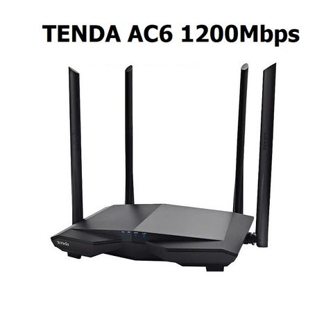 Router WiFi Tenda AC6 1200Mbps 2 Băng Tần - Cục Phát Sóng 4 Râu, Tốc Độ Cao, Hướng Dẫn Cài Đặt Chi Tiết Tiếng Việt