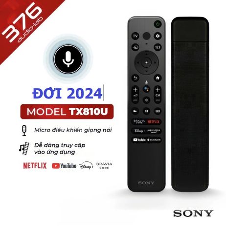 Điều Khiển Tivi Sony RMF-TX810U 2024 - Remote Giọng Nói, Hàng Chính Hãng, Tặng Kèm Pin, Phím Bấm Êm, Tương Thích 4K 8K