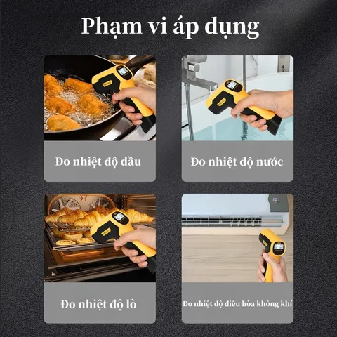 Máy Đo Nhiệt Độ Hồng Ngoại Deli Chính Xác Cao -30~380°C, Thiết Bị Đo Nhiệt Công Nghiệp Không Tiếp Xúc, An Toàn & Tiện Lợi