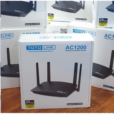 Bộ Phát WiFi Totolink A720R AC1200m Băng Tần Kép, 4 Ăng Ten Công Suất Cao cho Tốc Độ 1167Mbps - Hàng Chính Hãng Phân Phối