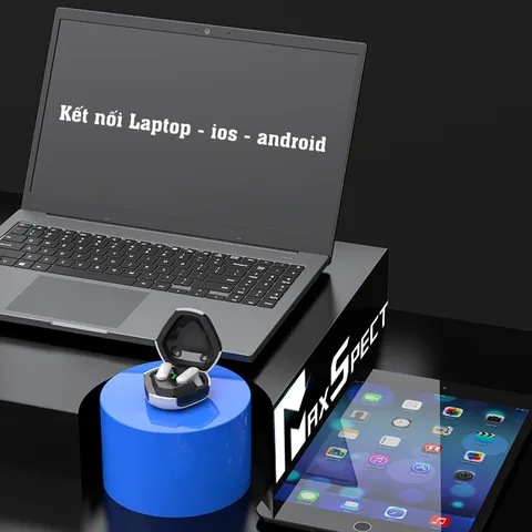 Tai Nghe Gaming Không Dây Bluetooth TWS MaxSpect SoundCore Cao Cấp - Âm Thanh 9D Sống Động, Kết Nối Bluetooth V5.2 Độ Trễ Thấp