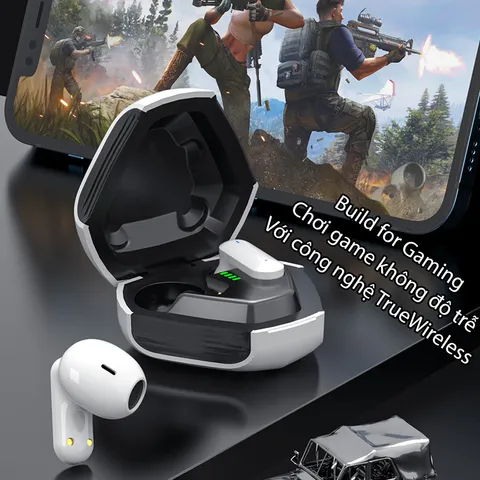 Tai Nghe Gaming Không Dây Bluetooth TWS MaxSpect SoundCore Cao Cấp - Âm Thanh 9D Sống Động, Kết Nối Bluetooth V5.2 Độ Trễ Thấp