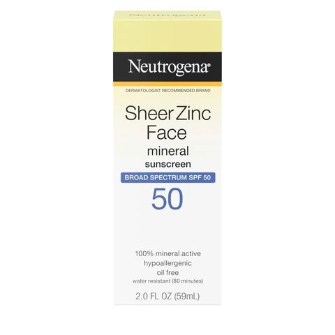 Kem Chống Nắng Neutrogena Sheer Zinc SPF50 - 59ml Dành Cho Da Dầu Mụn, Bảo Vệ UV, Giảm Mụn, Dưỡng Ẩm, Nhẹ Nhàng Cho Da Nhạy Cảm
