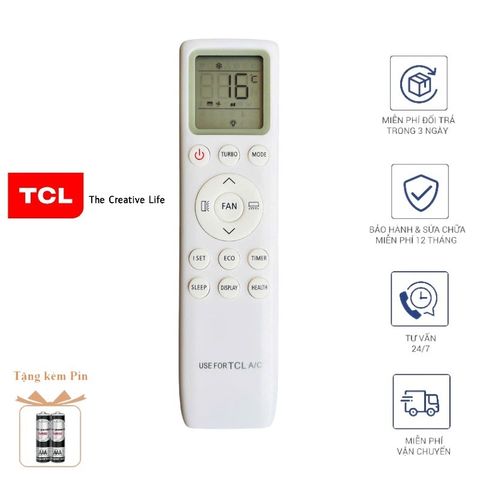 Điều khiển Remote Điều Hòa TCL Inverter 2 Chiều - Hàng Mới Tặng Pin, Tương Thích Nhiều Dòng Máy Lạnh