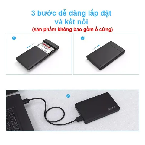 Hộp Đựng Ổ Cứng 2.5 inch ORICO 2577U3 SATA 3 USB 3.0 - Hàng Chính Hãng, Tương Thích Windows, Linux, Bảo Hành 12 Tháng