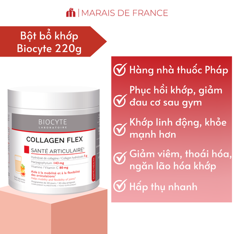 Collagen Flex Bột Bổ Xương Khớp Biocyte - Thực Phẩm Bổ Sung Đặc Biệt Cho Sức Khỏe Khớp Và Hệ Vận Động, Giàu Dưỡng Chất, 8g/Ngày