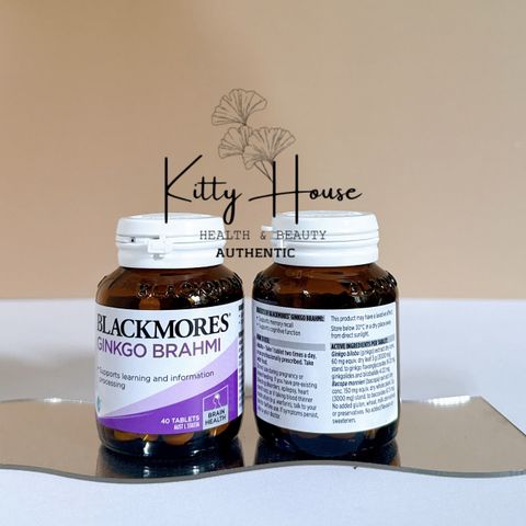 Viên uống hoạt huyết dưỡng não Blackmores Ginkgo Brahmi 40 viên - Tăng cường trí nhớ và nhận thức, hỗ trợ tinh thần tốt hơn