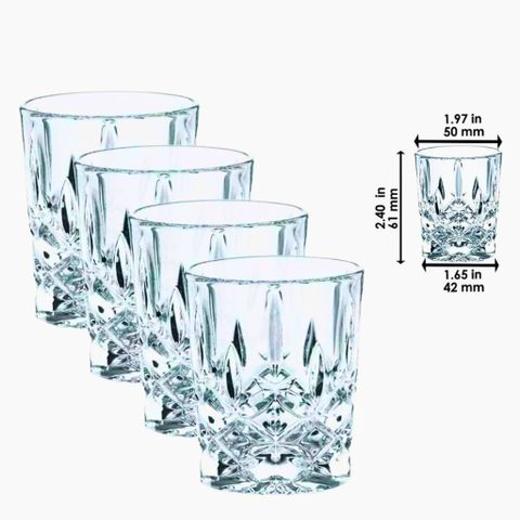 Bộ Ly Pha Lê Nachtmann Noblesse 55ml - Cao Cấp Sang Trọng, Chất Liệu Không Chì, Thiết Kế Cắt Kim Cương, Dùng Cho Whisky, Tequila, Cocktail