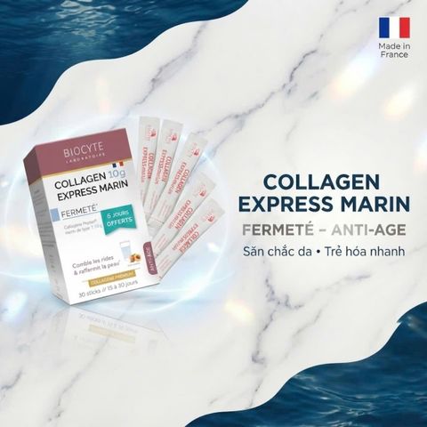 Biocyte Collagen Express 30 Gói Hương Đào - Thực Phẩm Bổ Sung Collagen Giảm Nếp Nhăn, Ngừa Lão Hóa Da, Dạng Thỏi Tiện Lợi