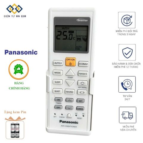 Điều khiển Điều Hòa Panasonic 2 Chiều Mới Fullbox - Giảm Sâu 16 Độ Kèm Pin và Đế Treo, Hàng Chính Hãng