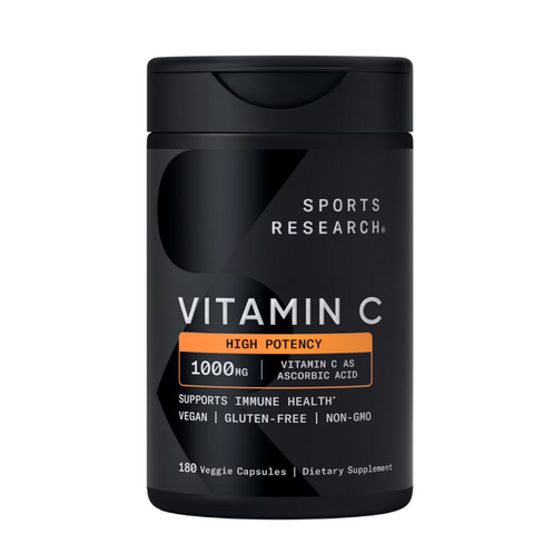 Viên Uống Bổ Sung Vitamin C Sports Research 1000mg - 180 Viên Mỹ Dễ Uống, Hỗ Trợ Miễn Dịch và Sức Khỏe Tổng Thể