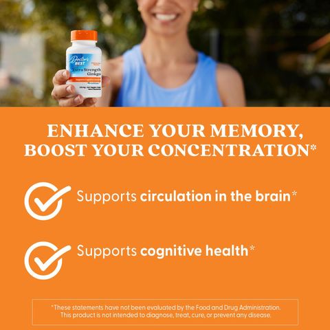Viên Uống Doctor's Best Ginkgo Biloba Giảm Đau Đầu và Tăng Cường Trí Nhớ - Hỗ Trợ Cải Thiện Lưu Thông Máu 120 Viên