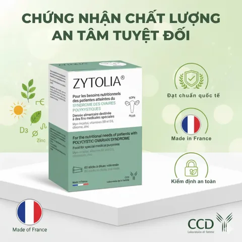Bột Uống Hỗ Trợ Đa Nang Buồng Trứng Zytolia 60 Gói - Thực Phẩm Y Tế Đặc Biệt cho Phụ Nữ PCOS, Cân Bằng Nội Tiết Tố