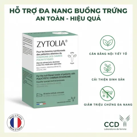 Bột Uống Hỗ Trợ Đa Nang Buồng Trứng Zytolia 60 Gói - Thực Phẩm Y Tế Đặc Biệt cho Phụ Nữ PCOS, Cân Bằng Nội Tiết Tố