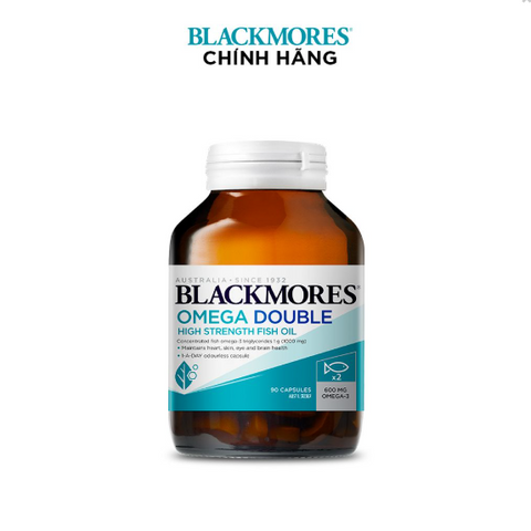 Viên Dầu Cá Blackmores Omega Double High Strength 90 Viên - Hỗ Trợ Tim Mạch, Thị Lực & Làn Da Khỏe Mạnh, Dễ Uống Hàng Ngày