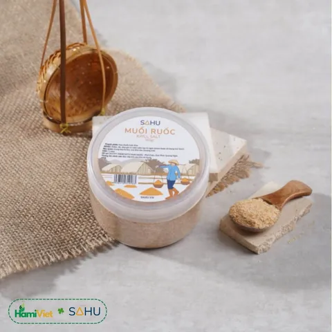 Muối Ruốc Sahu Tự Nhiên 140g - Gia Vị Chấm Rắc Ngọt Umami từ Hoa Muối và Ruốc Khô, An Toàn cho Sức Khỏe