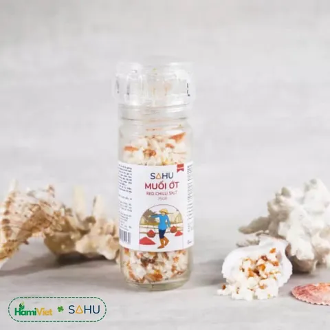 Muối Ớt Đỏ Cao Cấp Sahu - Hương Vị Cay Nhẹ Từ Giống Ớt Bản Địa Nguyên Chất - Gia Vị Thêm Hương Đặc Sắc Cho Món Ăn