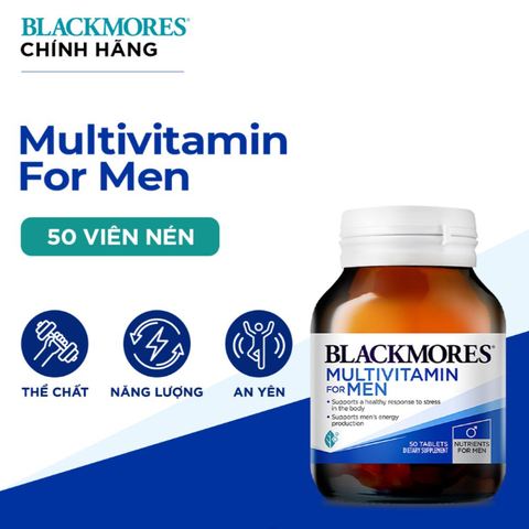 Viên Đa Vitamin Blackmores Dành Cho Nam Giới 50 Viên - Bổ Sung Vitamin & Khoáng Chất Hỗ Trợ Sức Khỏe Hàng Ngày