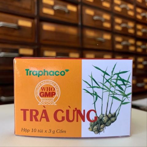 Trà Gừng Traphaco - Giải Pháp Tự Nhiên Làm Ấm Cơ Thể, Ngừa Cảm Lạnh, Hỗ Trợ Tiêu Hóa - Hộp 10 Gói Hòa Tan