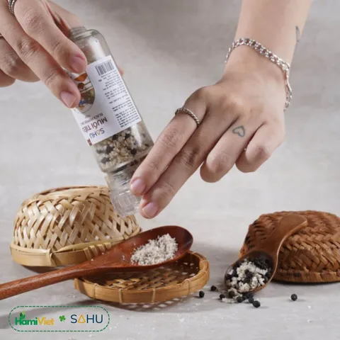 Muối Tiêu Đen Cao Cấp Sahu - Tiêu Đen Thượng Hạng Từ Tiên Phước - Nguyên Liệu Nấu Ăn Tự Nhiên và An Toàn