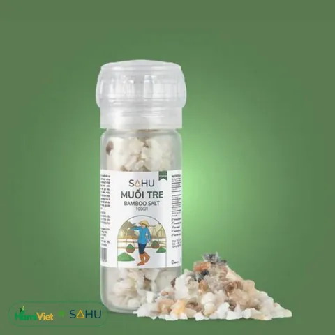 Muối Tre Cao Cấp Sahu - Muối Biển Tự Nhiên Hương Thơm, Vị Mặn Dịu, Giàu Khoáng Chất - Thích Hợp Cho Chay Và Gia Vị Sống 100g