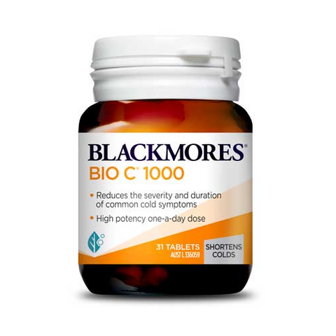 Viên uống bổ sung vitamin C Blackmores Bio C 1000mg - 31 viên tăng cường sức khỏe, hấp thụ hiệu quả từ Úc