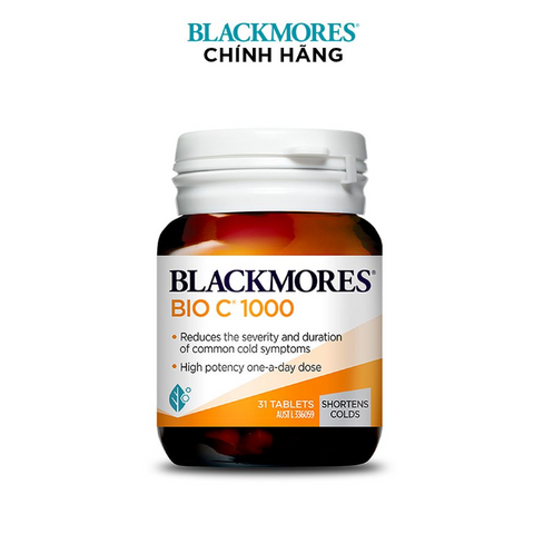 Viên uống bổ sung vitamin C Blackmores Bio C 1000mg - 31 viên tăng cường sức khỏe, hấp thụ hiệu quả từ Úc