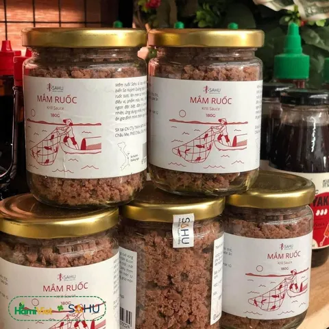 Mắm ruốc Sahu 180g - Tự nhiên từ ruốc và muối hầm, hương vị thơm ngon cho món kho, ăn liền và làm gia vị nêm ẩu