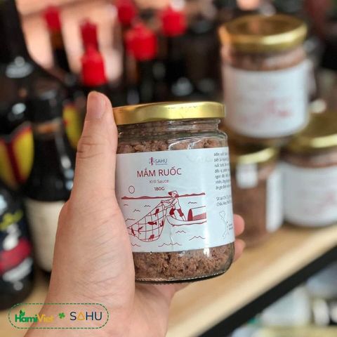Mắm ruốc Sahu 180g - Tự nhiên từ ruốc và muối hầm, hương vị thơm ngon cho món kho, ăn liền và làm gia vị nêm ẩu
