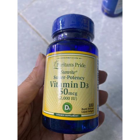 Viên uống bổ sung Vitamin D3 Puritan's Pride 125mcg 5000 IU - Hỗ trợ sức khỏe xương và hệ miễn dịch hiệu quả