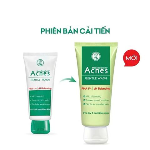 Gel Rửa Mặt Acnes Gentle Wash 100g - Sữa Rửa Mặt Ngăn Ngừa Mụn, Làm Sạch Sâu, Dành Cho Da Nhờn, Cảm Giác Thoải Mái