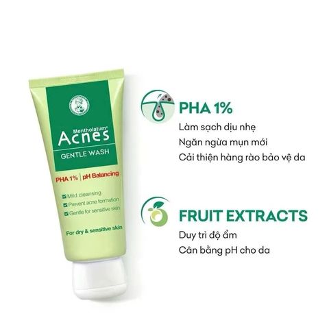 Gel Rửa Mặt Acnes Gentle Wash 100g - Sữa Rửa Mặt Ngăn Ngừa Mụn, Làm Sạch Sâu, Dành Cho Da Nhờn, Cảm Giác Thoải Mái