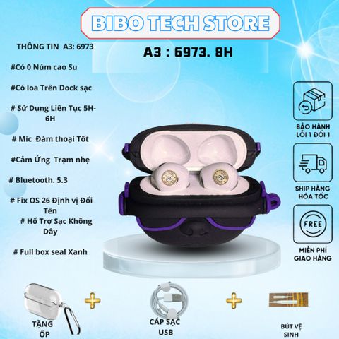 Tai Nghe Bluetooth Không Dây BBS 6973 - Âm Thanh Stereo Chất Lượng, Kết Nối Nhanh và Mic Rõ Ràng, Tặng Cáp + Ốp Chính Hãng