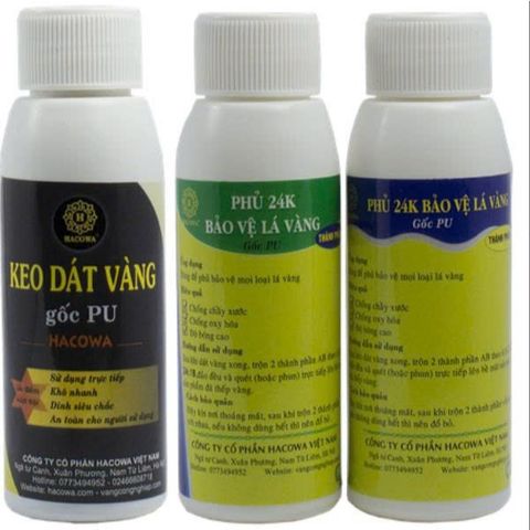 Combo Keo Phủ Gốc PU Nhỏ 100ml - Dán Lá Dát Vàng Trên Gỗ, Kim Loại, Nhựa, Đá, Thủy Tinh, Gốm Sứ - Dụng Cụ Trang Trí Nghệ Thuật