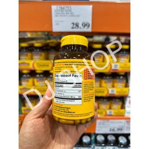 [DJ SHOP] Hộp Dựng Nature Made Choline ExtraStrength Dosage 800mg 180 Viên Của Mỹ