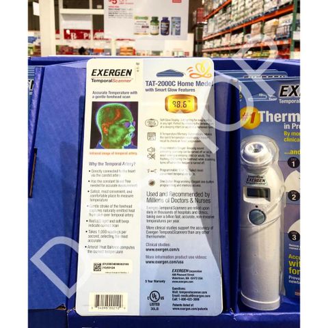 Nhiệt Kế Điện Tử Exergen - Máy Đo Nhiệt Độ Trán Chính Xác, Dễ Dàng Sử Dụng Cho Trẻ Em, Xuất Xứ Mỹ