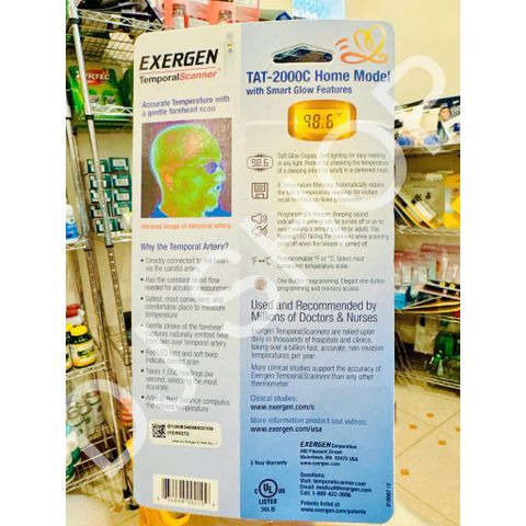 Nhiệt Kế Điện Tử Exergen - Máy Đo Nhiệt Độ Trán Chính Xác, Dễ Dàng Sử Dụng Cho Trẻ Em, Xuất Xứ Mỹ