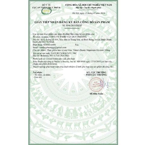 Viên Uống Magnesium Gilycinate 240mg Nature's Bounty - Hỗ Trợ Sức Khỏe Xương, Cơ Bắp, Tim và Thần Kinh - 180 Viên Mỹ