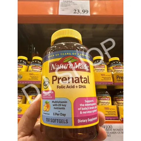 Bổ Sung Vitamin DHA Cho Bà Bầu Prenatal Nature Made Mỹ 150 Viên - Dinh Dưỡng Chất Lượng Từ Trái Cam DATE 2027